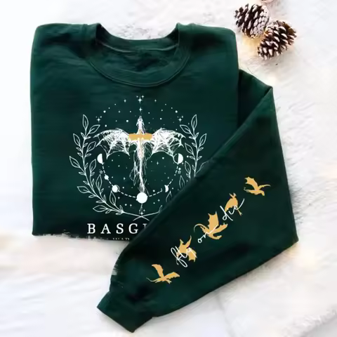 Fourth Wing Sweatshirt Women Pullover Basgiath War College Crewneck Sweatshirts Dragon Rider Streetw