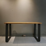 工業風梯字型導圓桌腳_餐桌/工作桌/辦公桌/書桌 (黑鐵色)