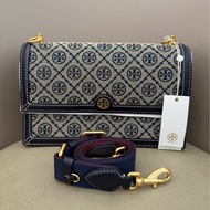 Tory Burch 湯麗柏琦 海軍藍老花風琴包