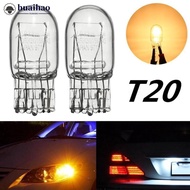 HUAIHAO 2Pcs T20 Halogen Lamp Glass Daytime Running Light Turn Signal Light Stop Brake Tail Lamp Bul
