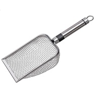 Cat Litter Scoops Durable Smooth Metal Sifter Hollow Deep Shovel Metal Handle Poop Sifting Kitten Po