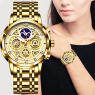 Lige 2023นาฬิกาผู้หญิงสร้อยข้อมือเหล็กสุดสร้างสรรค์สำหรับผู้หญิงนาฬิกาสตรีทองแฟชั่นนาฬิกากันน้ำ reloj mujer