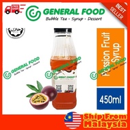 HALAL Passion Fruit Syrup 450ml (No Seed) - Taiwan Import