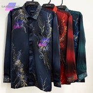 【Ready Stock】 (New Release) Bentop Baju Batik Kemeja Long Sleeve Baju Batik Lengan Panjang Slim Fit 