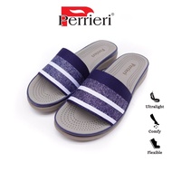 MC3 Perrieri Women's Comfortable Casual Shiny Navy Blue Sandals - Easy Slip-On