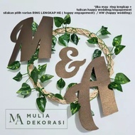 Ring Rotan Lingkaran Dekorasi Backdrop Lamaran Nikahan + Inisial Huruf
