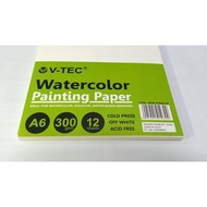 V-tec A6 Watercolor Paper A6 Watercolor Painting Paper 300 gsm 12 Sheets Thick Paper/ for Paint