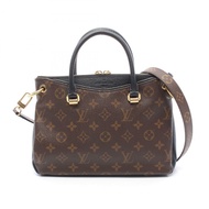 LOUIS VUITTON Pallas BB 單肩包 M42960 字母帆布 黑色 二手 LV
