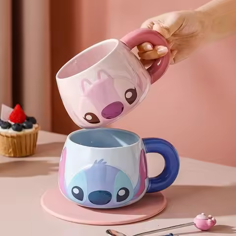 Lilo & Stitch Mug Disney Anime Cartoon Printing Kawaii Ceramic Cup Office Dormitory Coffee Cup Kitch