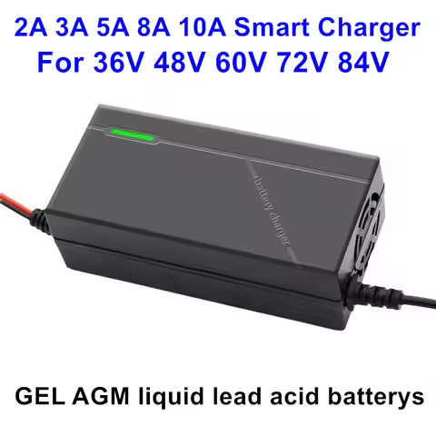 2A 3A 5A 8A 10A smart charger 36V 48V 60V 72V 84V 20ah 30ah 40ah 50ah 80ah 100ah GEL AGM dry liquid 