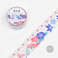 Clear tape BGM Japan - Colored glass with purple flowers - 1 meter cycle