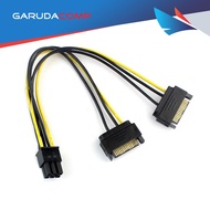 6 pin to Dual SATA 6pin PCIE PCI-E to 2 SATA VGA Power Cable