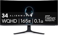 Dell ALIENWARE 34" CURVED QD-OLED Gaming Monitor - AW3423DWF, AlienFX lighting system, Response Time