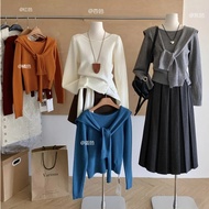 Button Slit Sweater - Fall Winter Women's Fashion