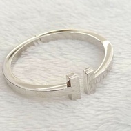 Tiffany/蒂芙尼 T系列粗版方形手鐲18k白金雙T粗版方形手鐲 大U M碼