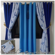 WindowStyleMNL 3in1 "Bird Blue" Curtain 5-8 feet