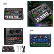 SOUND CARD SET V8 - X60L - F998 WITH BLUETOOTH, AUTOTUNE, FUN EFFECTS, FAKE VOICE