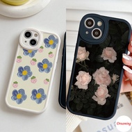 Case for Infinix Hot 11S 10S 10T 11 10 9 Play NFC Note 8 Smart 6 5 Oval Big Eye Soft Phone Case Motif Blue Pink Flower Strawberry
