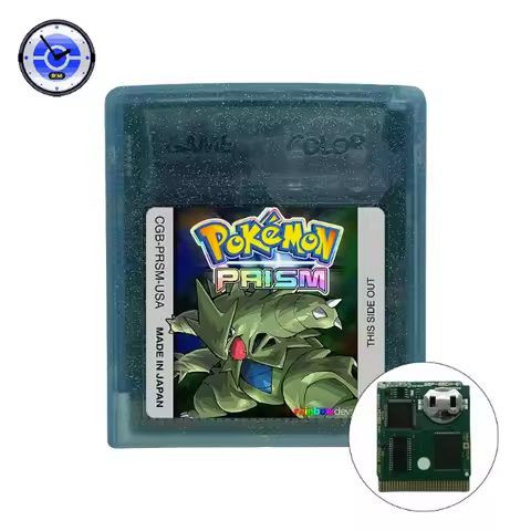 GBC Game Cartridge Pokemon Prism V0.95 Video Game Console Card Holographic Label High Quality with R