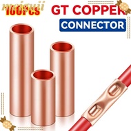 MEIGUII 100Pcs GT Copper Terminal Connecting Tube, Hole Passing Brass Wire Terminal Crimp, GT-1/1.5/