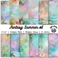 12 Sheets Fantasy Summer 1 by byte studio | Cardstock Craft Paper Junk Journal Stationery