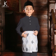 Instant Samping Raya Kids "Arca" Dark Grey - SAMPIN RAYA SAMPIN BAJU MELAYU SAMPIN KANAK2 SAMPING BUDAK SAMPIN BUDAK