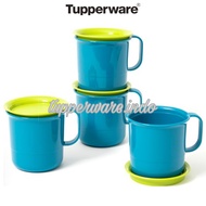 Tupperware Preludio Mug 1Pc Satuan Gelas Minum dengan tutup / alas gelas anak toska hijau tatakan ge