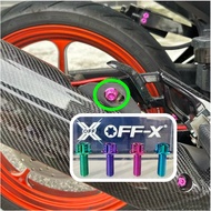 OFF-X Titanium Gr5 Sangkut Ekzos Skru Exhaust Bracket Screw M10 Crown Head Titanium Skru Complete Fu