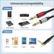RUN 3 5mm To 6 35mm Cable 3 5mm Male To 2x6 35mm Male Y Adapter Cable For Equipment And Speaker Link