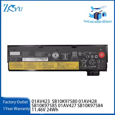 01AV423 Battery for Lenovo ThinkPad T470 T480 T570 T580 SB10K97580 01AV428 SB10K97585 01AV427 SB10K9