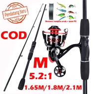 Fishing Rod Fishing Rod set Fishing Rod 1.65m 1.8M 2.1M Fishing Rod Spinning Fishing Reel Fishing Reel Complete set 2-piece And Fishing Reel 5.2: 1/4.7: 1