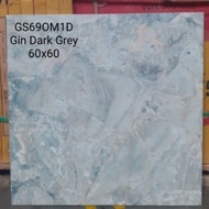 granit lantai motif marmer 60x60 Blue gin dark grey