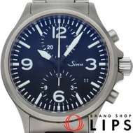 二手 Sinn 756 計時表 40 毫米，不鏽鋼男士腕錶，黑色，狀況極佳，附錶盒和保固卡。