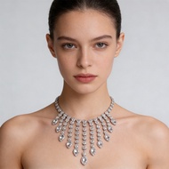 Tassel necklace Unique Exaggerated Rhinestone necklace Clavicle Chain All-Match Accessories necklace