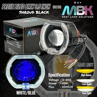 BILLED PROJECTOR HEADLIGHT 3.5 INCH SHROUD BLACK