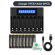 Puantes AA/AAA USB เครื่องชาร์จ 8 ช่องจับคู่กับ 1.2V AA/ANi MH/ni cni MH/ni CD แบตเตอรี่ชาร์จ