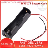 (Ready Stock) 18650 Battery Case Holder Storage Box with Wire Leads for 18650 Batteries 3.7V Black