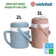 Viet Nhat Thermos Bottle 2L, 3L PP Plastic Thermos Bottle with Handle, Handle, Keeps Hot and Cold Al