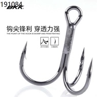 mata kail udang galah mata kail udang mata kail BKKBT621- Black nickel three hook pairs fishing trip crochement hook tri