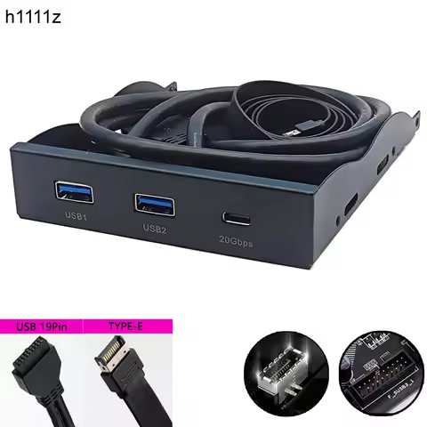 USB Front Panel for PC 2 Port USB 3.2 GEN1 5Gbps + 1 Port TYPE-C 10Gbps/20Gbps Hub Adapter Support D