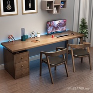 W Work Combination Household Bookcase Solid Wood Desk Computer Desk Long Desk Integrated Learning Wr