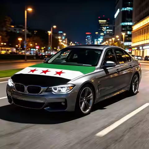3.8x5.3fts National Syria Flag Banner Car Hood Cover Flag Elastic Fabrics Engine Cover For Decoratio