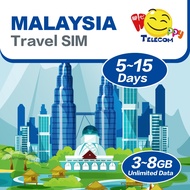 Happy Malaysia SIM Card - 3-15 Days 1-8GB Unlimited Data Prepaid Travel SIM (5G/4G)