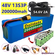 NEW 48V200Ah 2000W 13S3P XT60 48V Lithium ion Battery Pack 200000mah For 54.6V E-bike Electric bicycle Scooter with BMS+