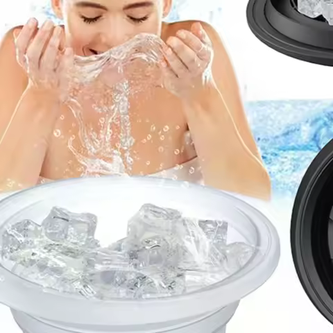 Collapsible Face Ice Bath BowlPortable Reusable Ice Bath BowlSilicone Bowl For Soaking Face Ice Bath