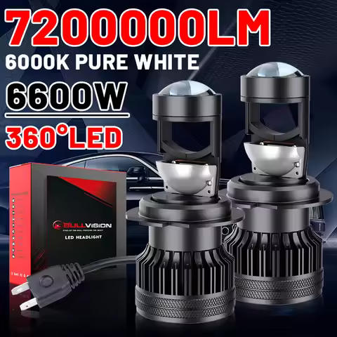 H4 Bi LED Mini Projector Lens Car Headlamp 6600W 7200000LM Canbus H7 H11 H8 H9 9005 HB3 9006 HB4 Aut
