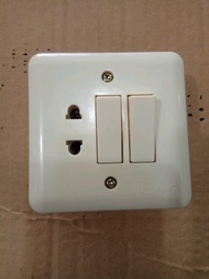 INBOW Saklar Seri Double Stop Kontak IB Inbow Tanam Mirip BROCO Panasonic Clipsal Philips Cream