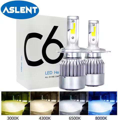 2PCS 3000K 6500K 8000K 8000LM Turbo H1 H8 H4 Led bulb 12V C6 Car Headlight H3 H7 H11 9007 9005 9006 