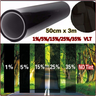 [op053] 1% 5% 15% 20% 35% VLT Black UV-Proof Scratch Resistant for Auto Car House Windows 50cm X 3m 