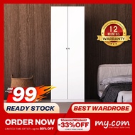 [XL SIZE] Almari Baju/2 Door Wardrobe my-com/Almari Pakaian/Wood Furniture/Drawer Chest/Bedroom